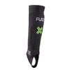 FUSE Omega PRO Shin Pad Combo, lightweight black/yellow design with Kevlar, breathable Lycra, and SAS-TEC impact absorption.