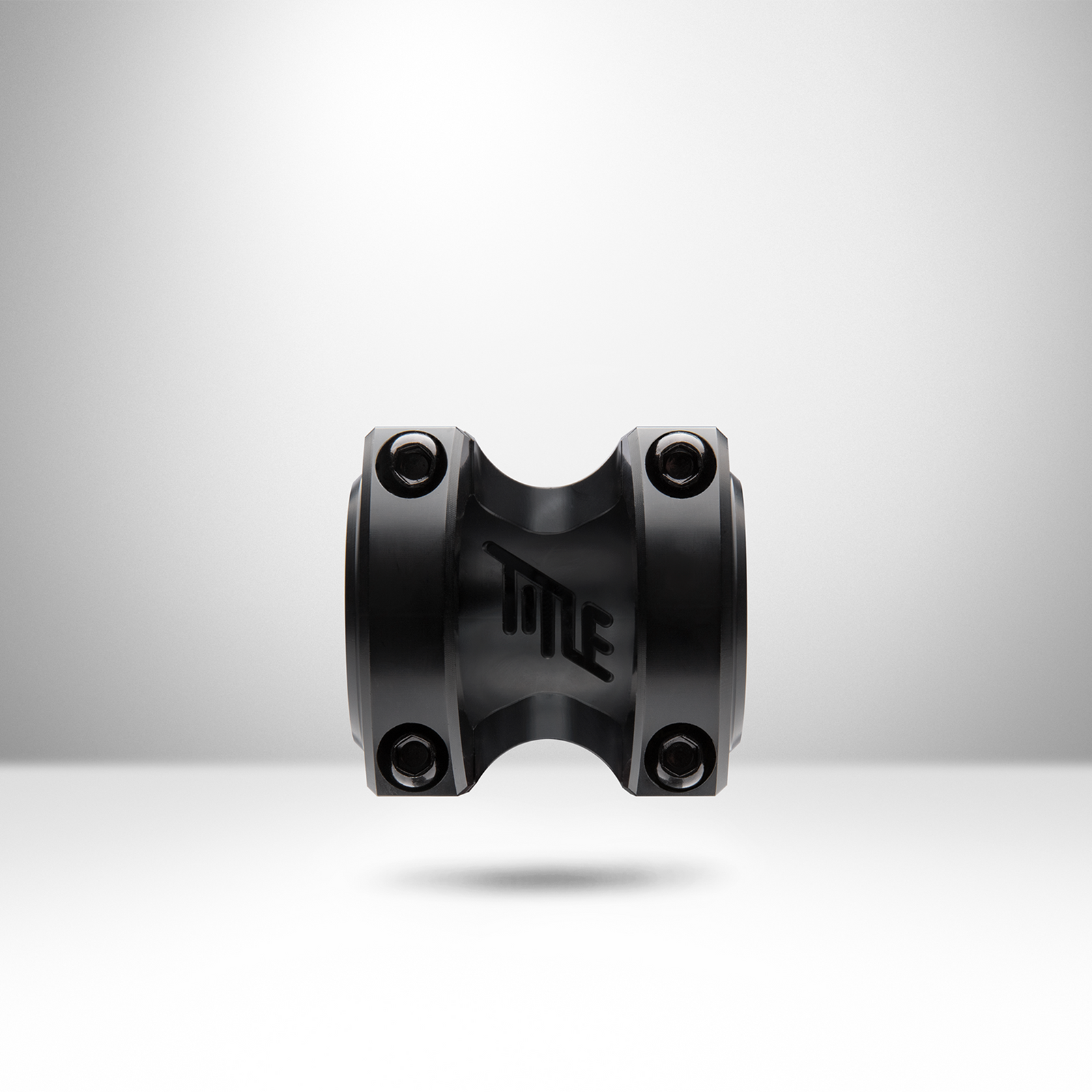 Title MTB ST1 35mm front angle laser cutout logo black mountain bike stem